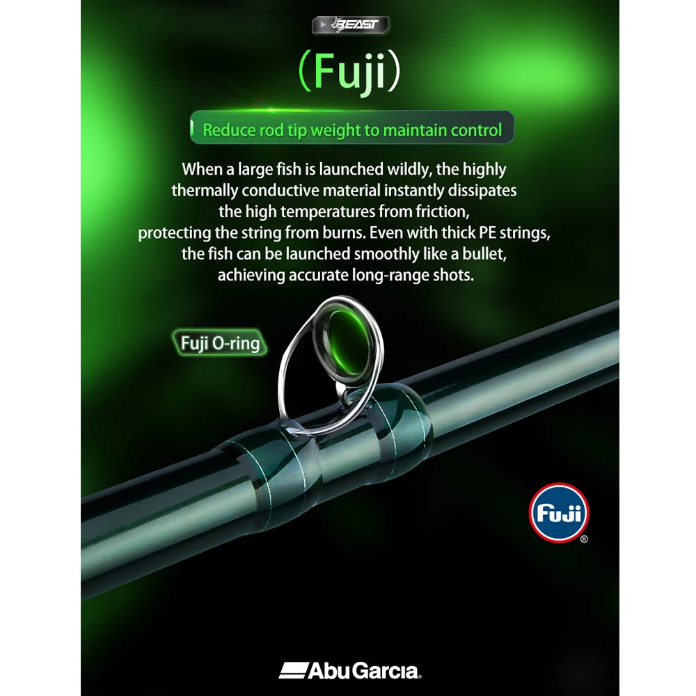 ABU Garcia Original New Beast Casting Fishing Rod 2.29/2.43M Power H/XH/XXH Fuji O Ring Extended EVA Split Handle