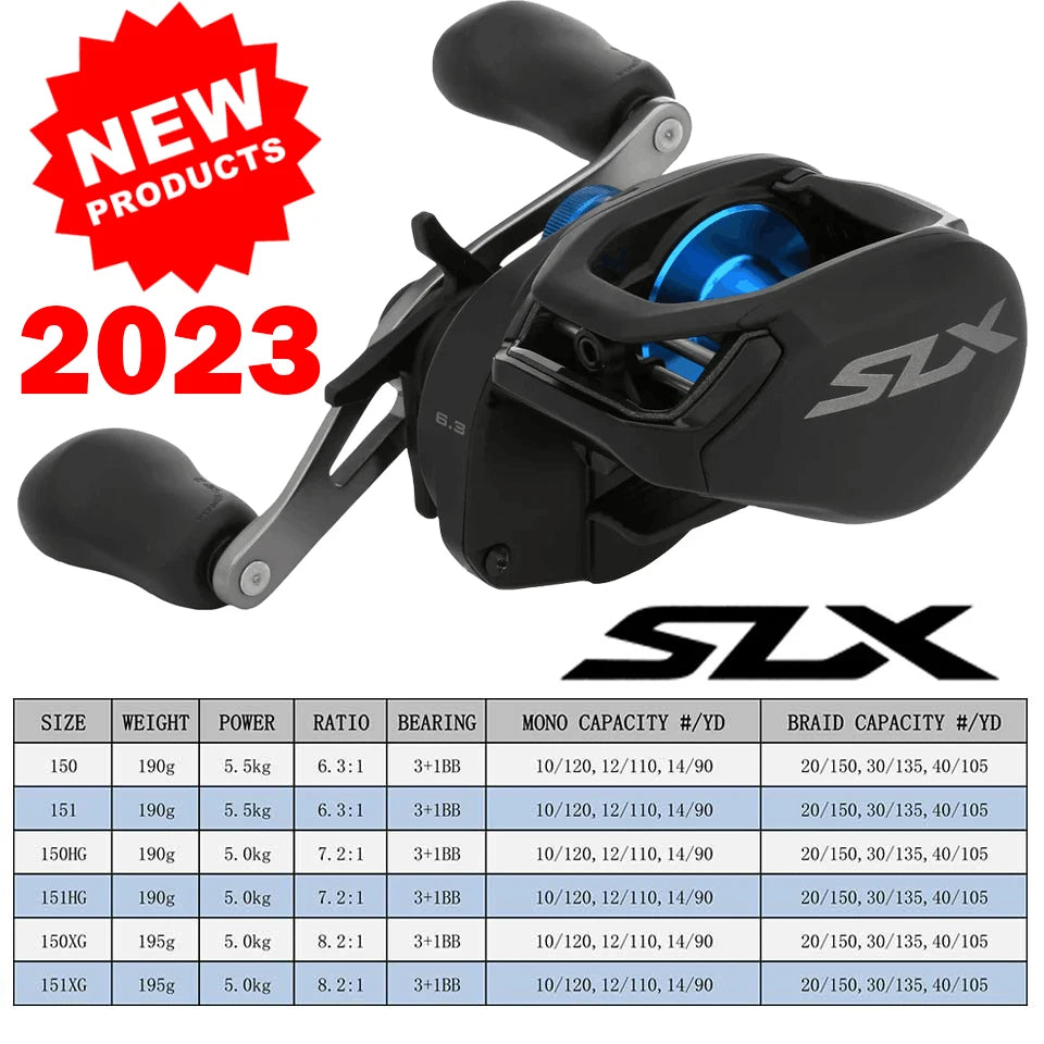 SHIMANO Baitcasting Reel SLX DC XT/SLX XT/SLX Fishing Reel New SVS Infinity braking system 8.2/7.2/6.3 Ratio HAGANE BODY
