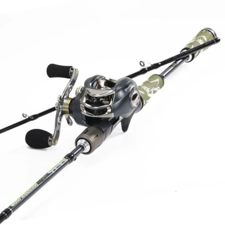 Fishing Rod and Reel Combos for Spinning and Casting Fishing 30Ton+24Ton Graphite 2Piece Fishing Poles with Supe