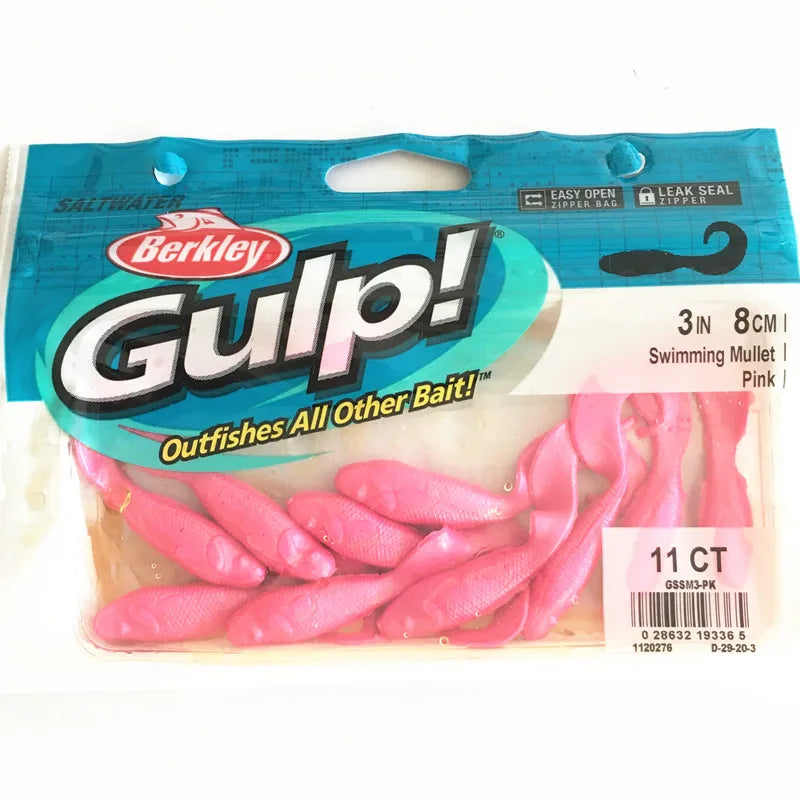 Berkley GULP Live Energy Soft Bait Tail Worm Minnow Tadpole Squid Larva Agive Simp Sandworm for Sea Fiing