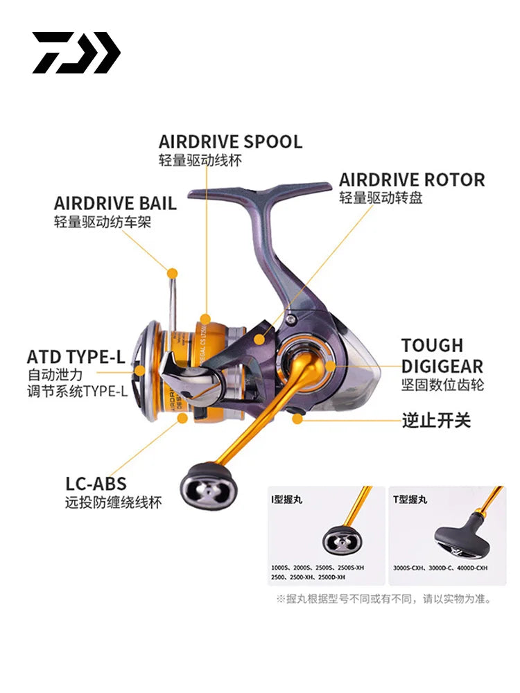 2024 DAIWA REGAL CS LT Spinning Fishing Reel  9+1BB Max Drag 5-12kg Fishing Reel Tackle