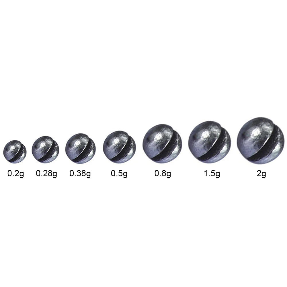 7 Sizes Round Fishing Line Sinker Removable Fishing Sinker Weights Assortment Kit with Tackle Box 0.2/0.28/0.38/0.5/0.8/1.5/2g