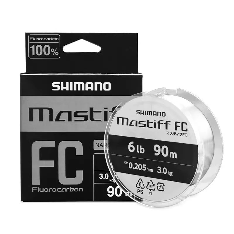 Original SHIMANO Mastiff FC 3LB-20LB Fluorocarbon Transparent Color Fiber Fishing Line 90M Made in Japan