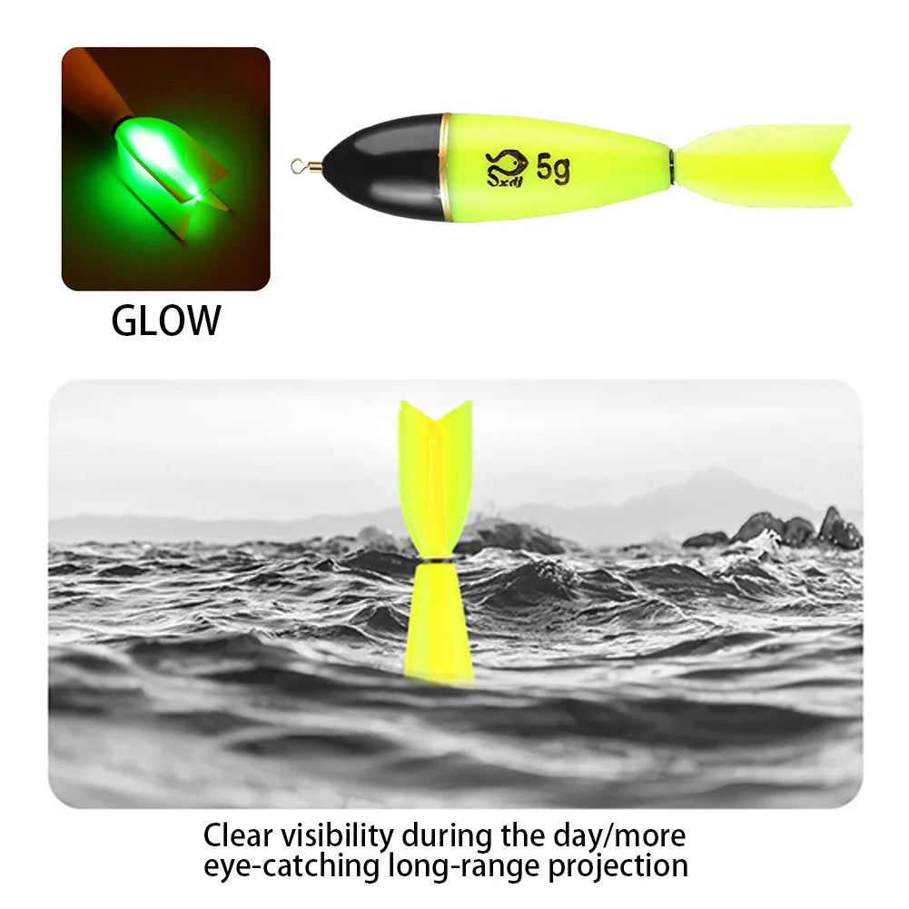 5-1PCS Fishing Bobbers Night Fishing Float Light Stick Night Fishing Light Up Bobbers for Sea Ocean Rock Fishing Accessories